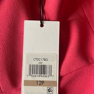 Off shoulder Salmon color sheath dress